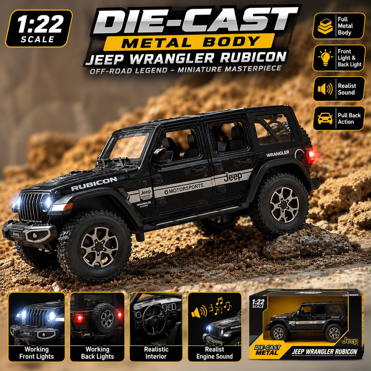 JEEP RUBCION WRANGLER ( DIE-CAST )